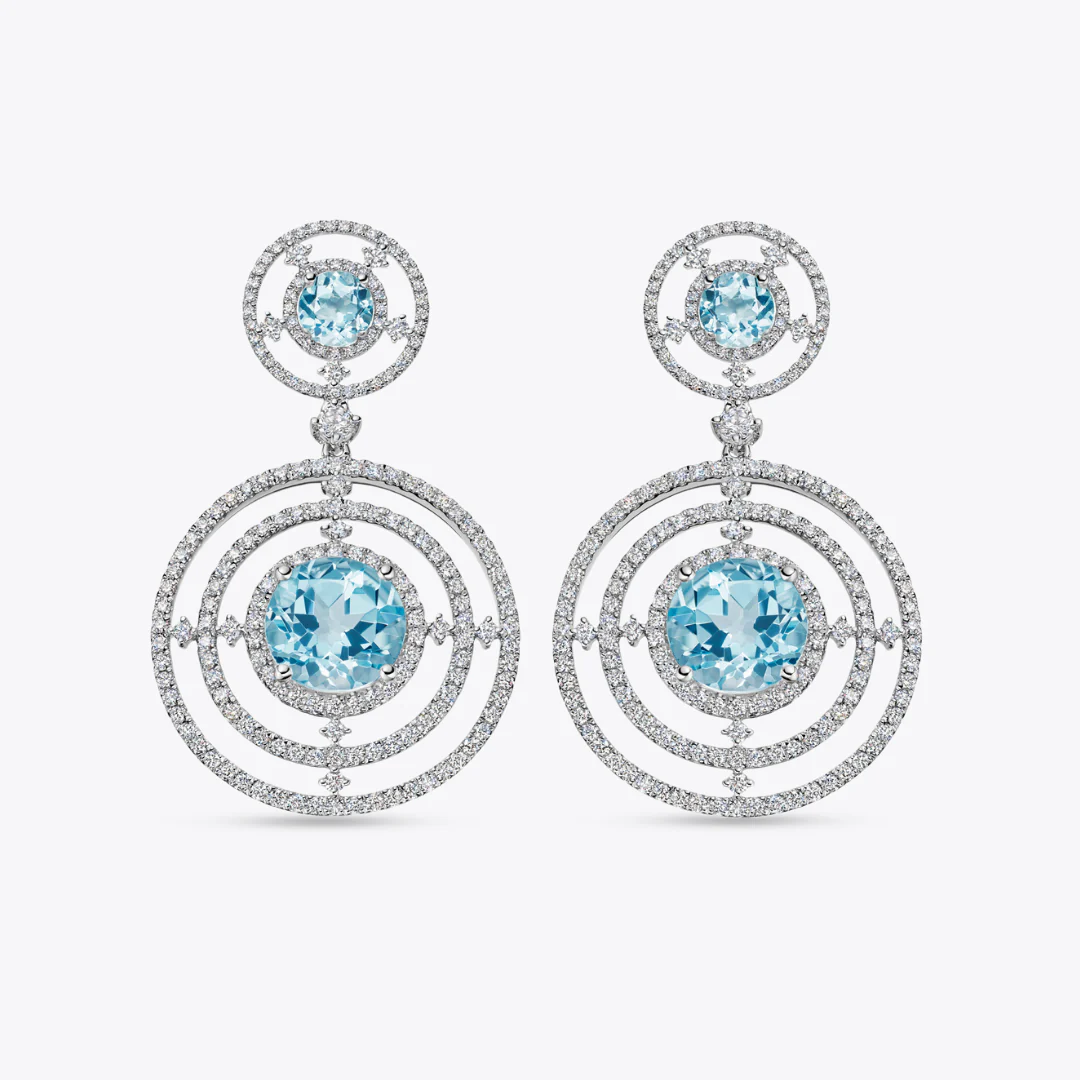 Kiki Diamond Blue Topaz Apollo Earrings