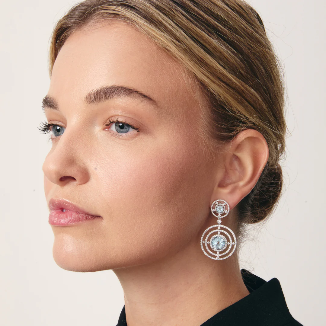 Kiki Diamond Blue Topaz Apollo Earrings - Image 2