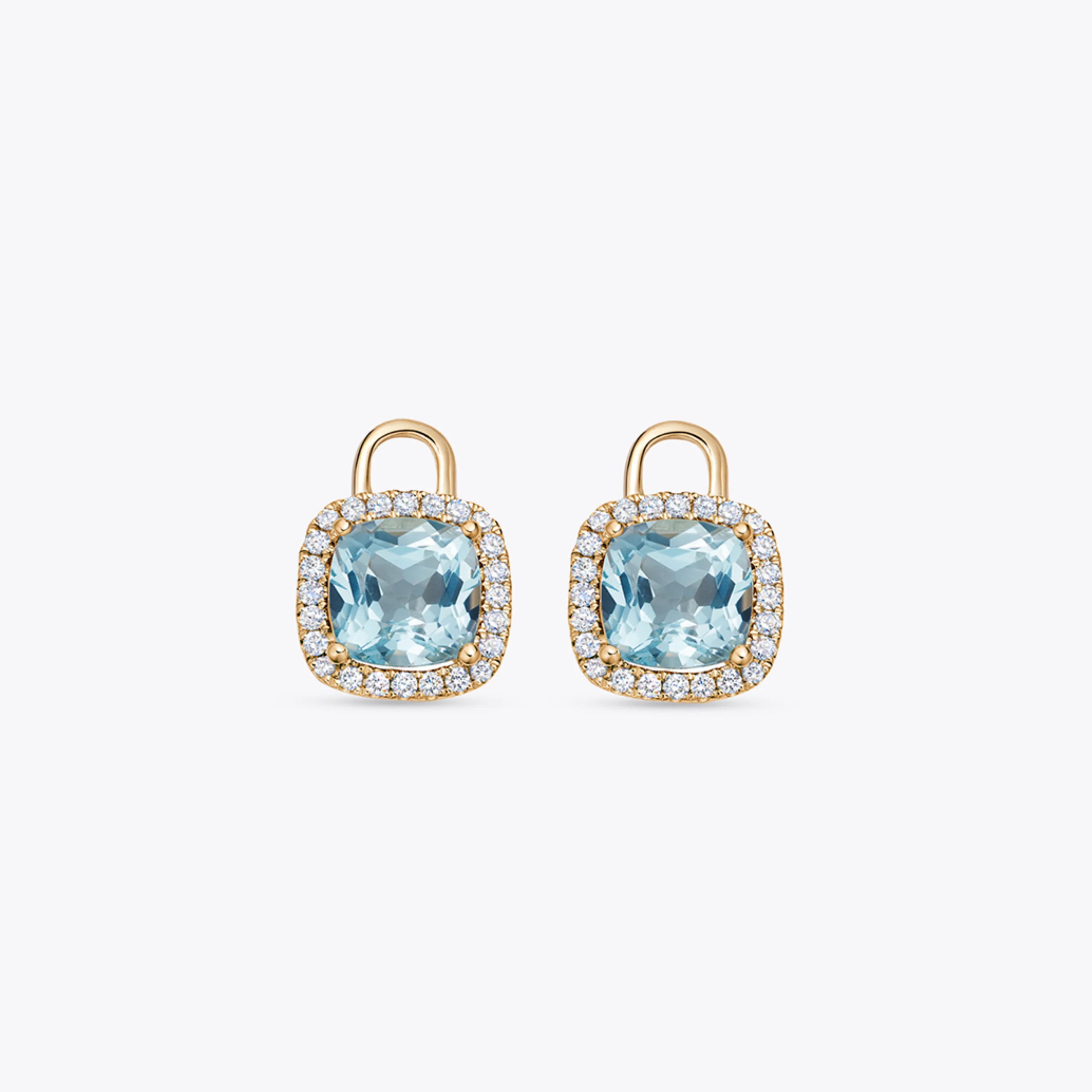 Kiki Cushion Mini Blue Topaz and Diamond Detachable Drops