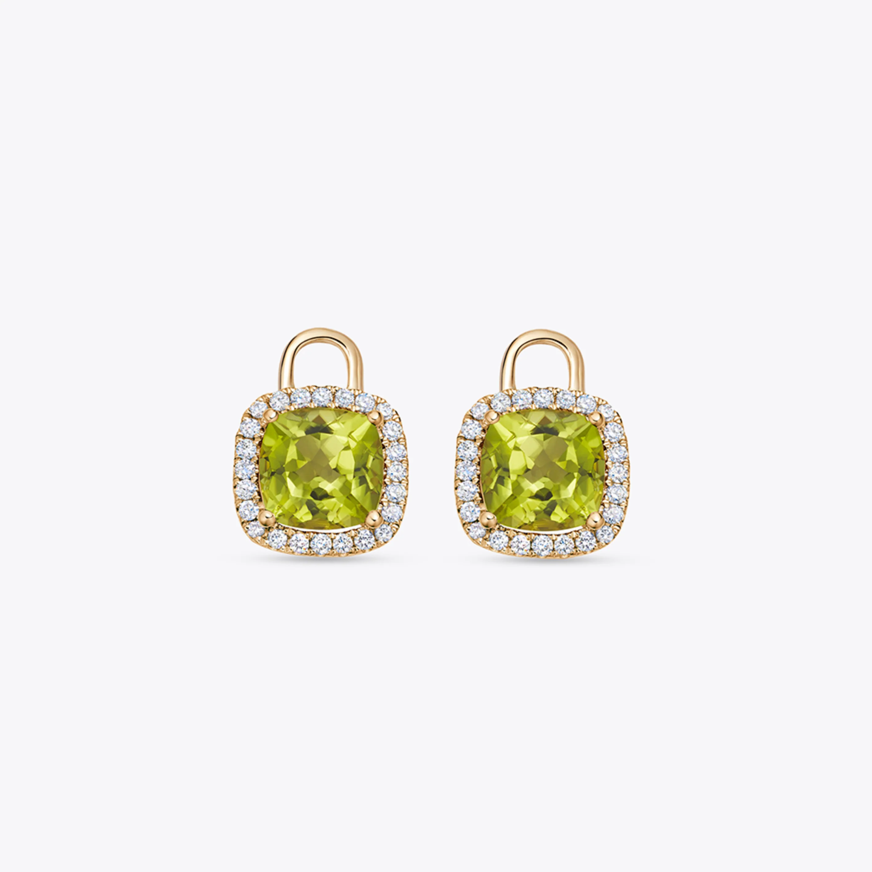 Kiki Cushion Mini Peridot and Diamond Detachable Drops