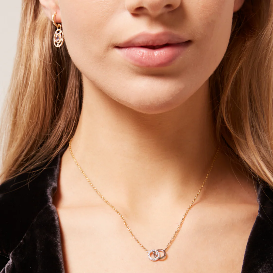 Kiki Diamonds Interlinking Necklace in White and Yellow Gold - Image 2