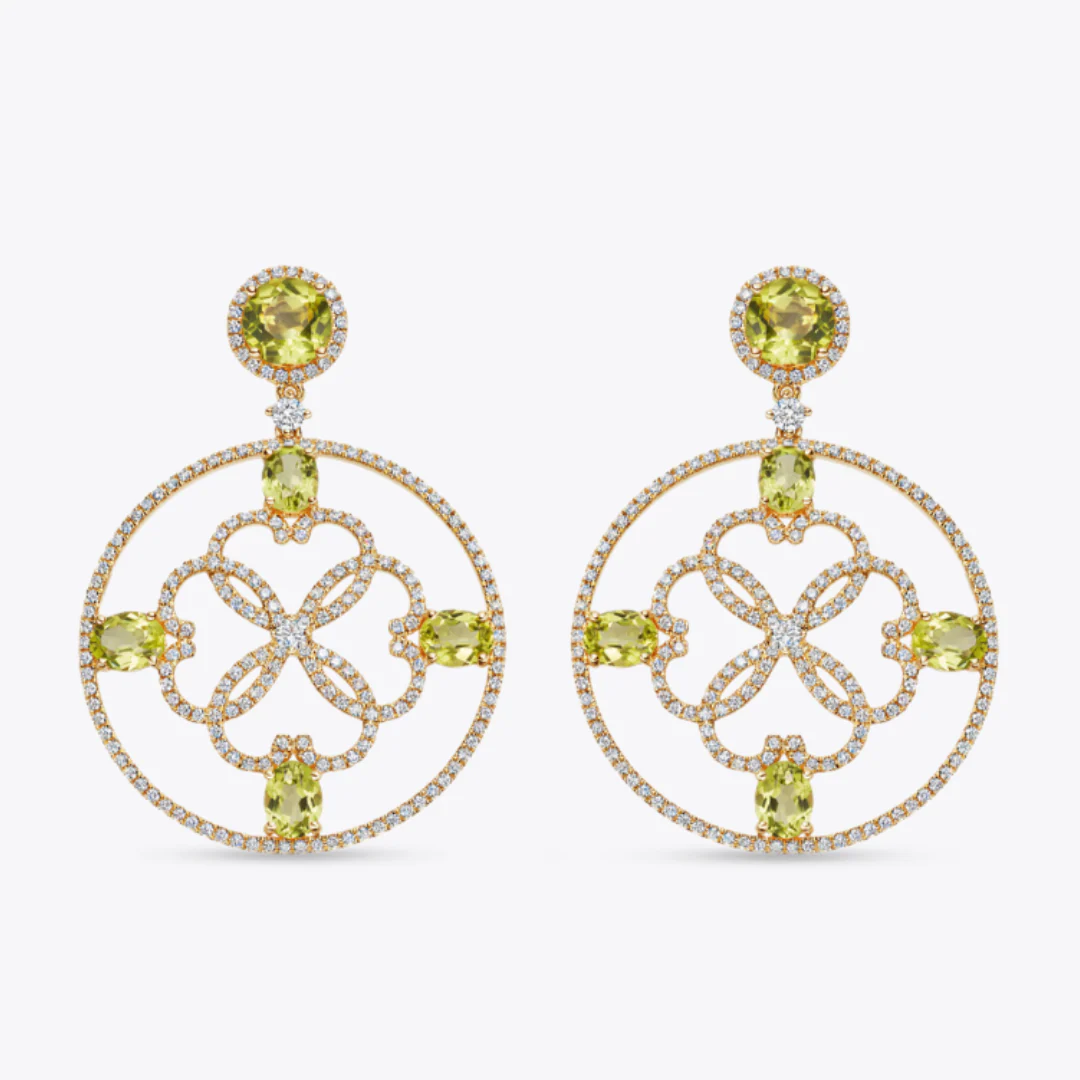 Kiki Diamonds Circle Peridot Earrings