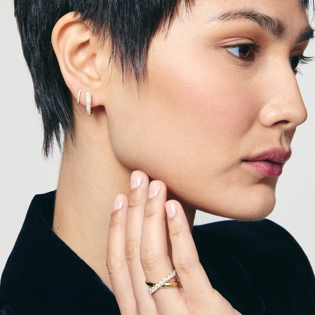 Kiki Hoops Diamond Large Tapered - Image 2