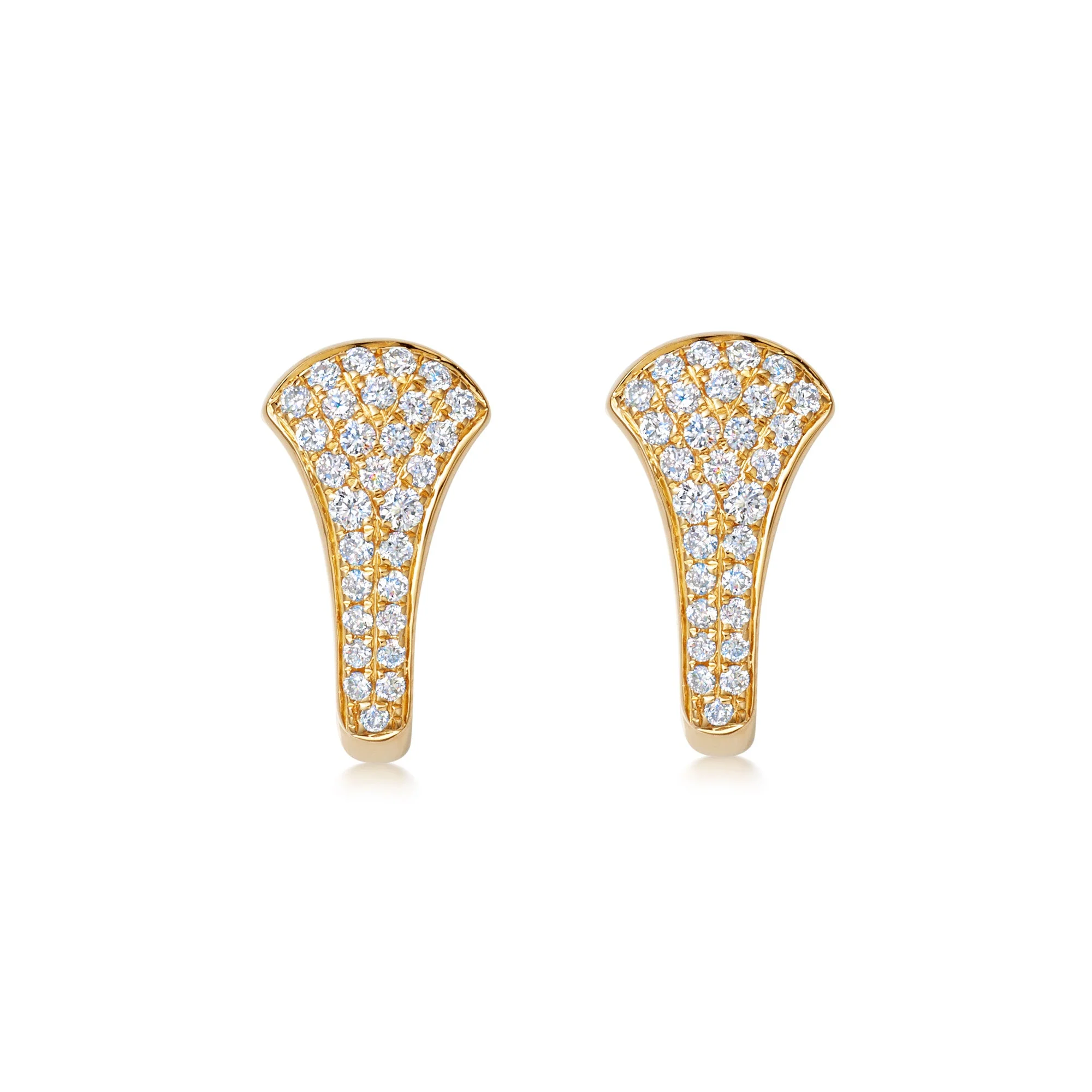 Kiki Hoops Diamond Tapered Clip-On Earrings Yellow Gold - Image 2