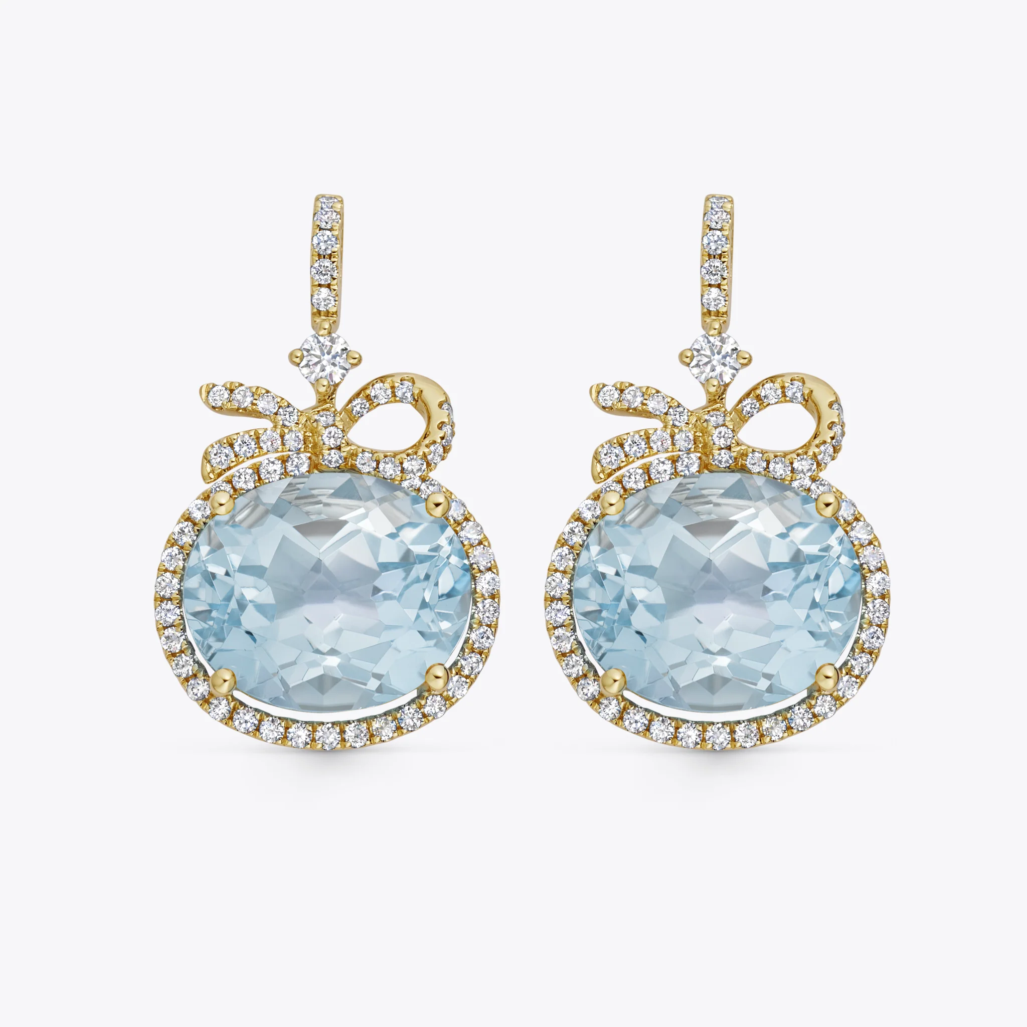 Kiki Retrospective 'Flowers and Bows' Blue Topaz and Diamond Earrings
