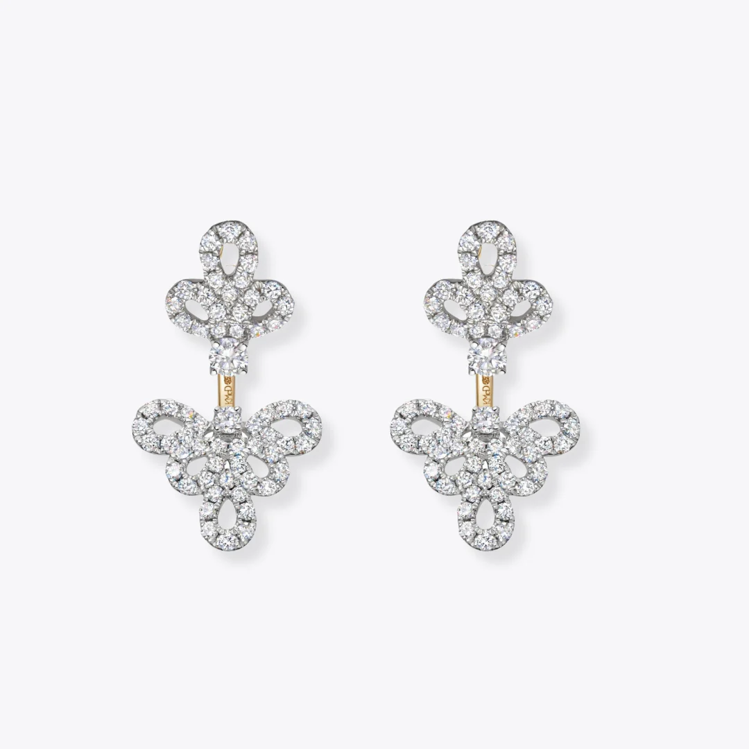 Lace Pave Diamond Ear Jackets