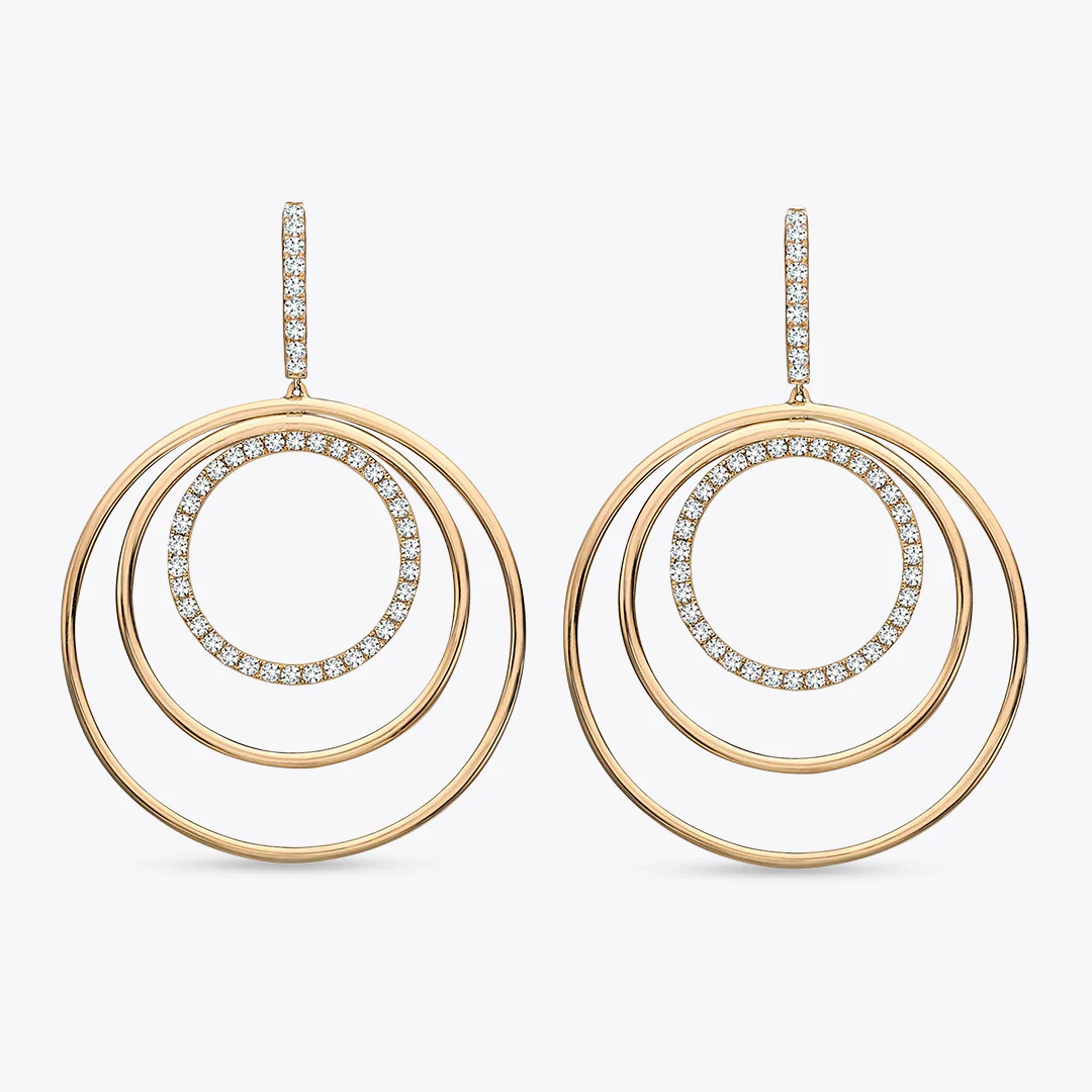 Lola Single Diamond Triple Hoop Earrings
