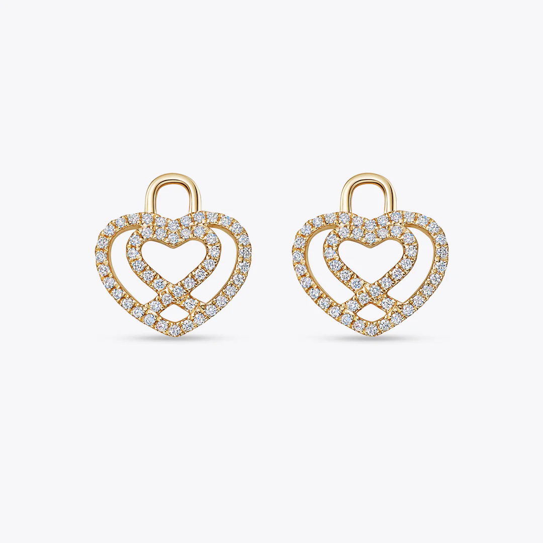 Lovestruck Crossover Heart Diamond Detachable Drops