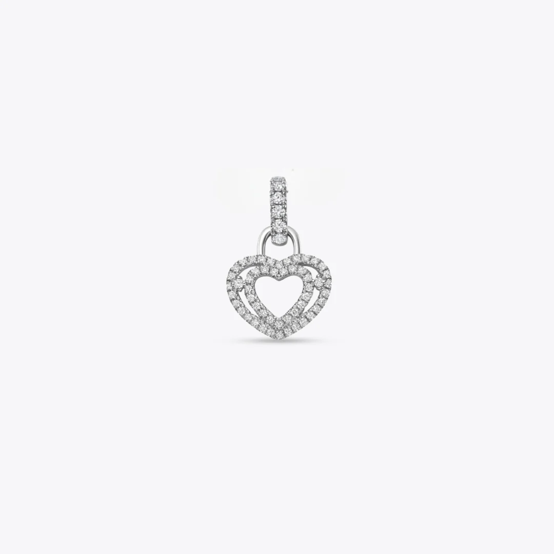 Lovestruck Diamond Double Outline Heart Pendant Only