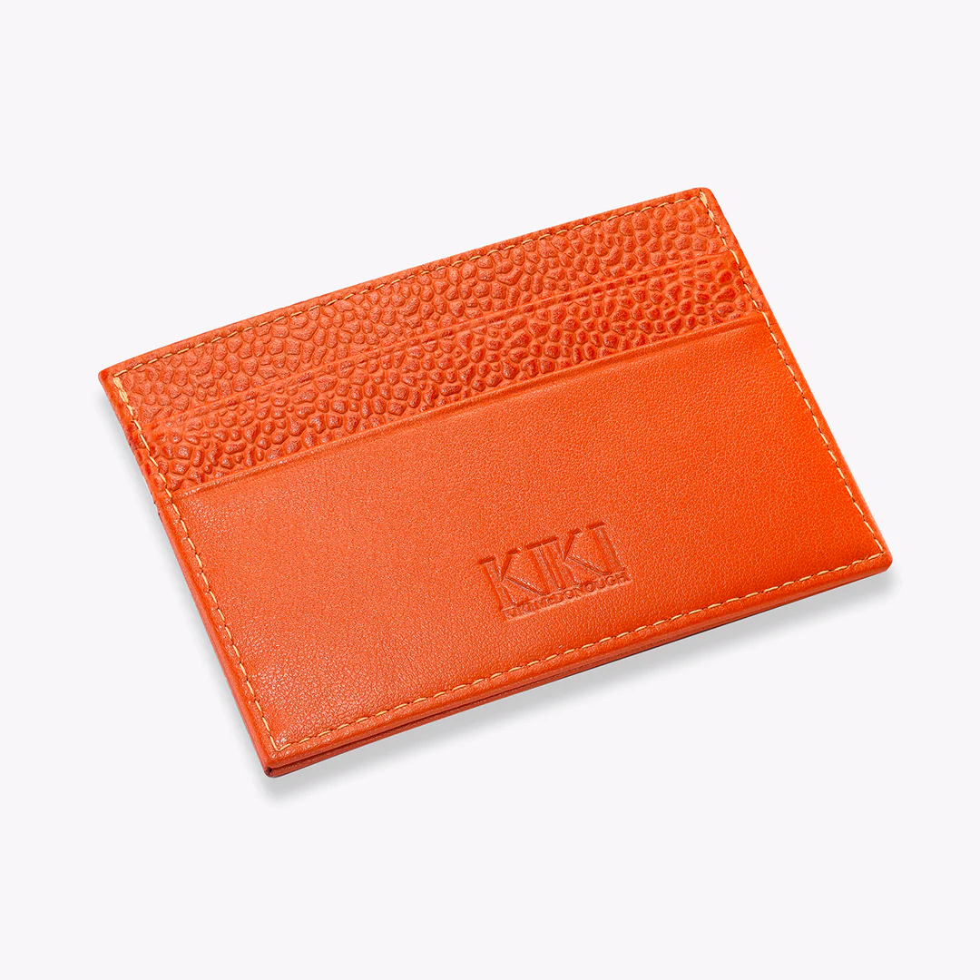 Orange Leather Card Holder