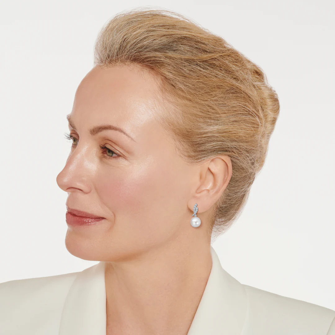 Pearl and Diamond "Cordelia" Earrings - Image 3