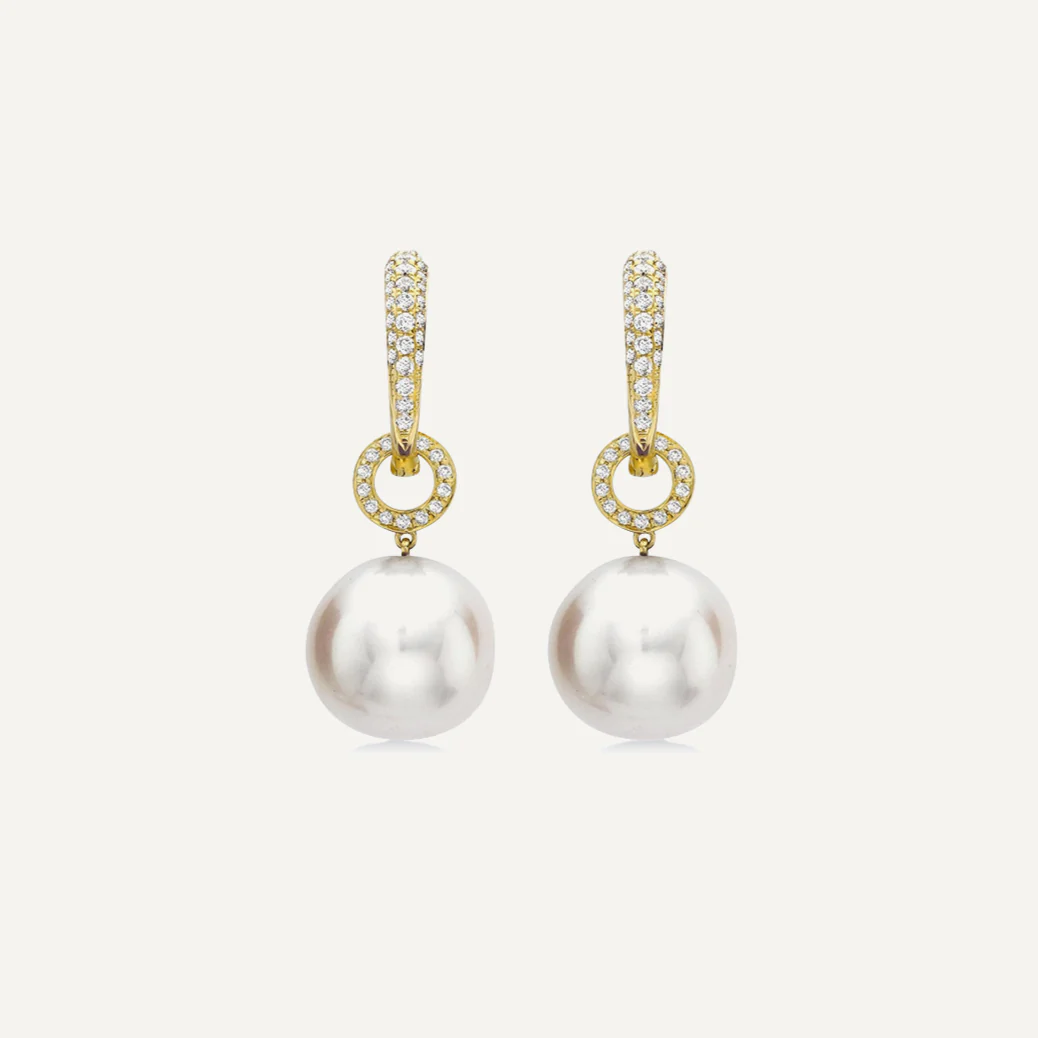 Pearl and Diamond Loop Detachable Earrings