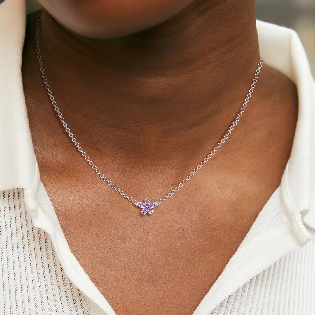Petals Amethyst and Diamond Necklace - Image 2