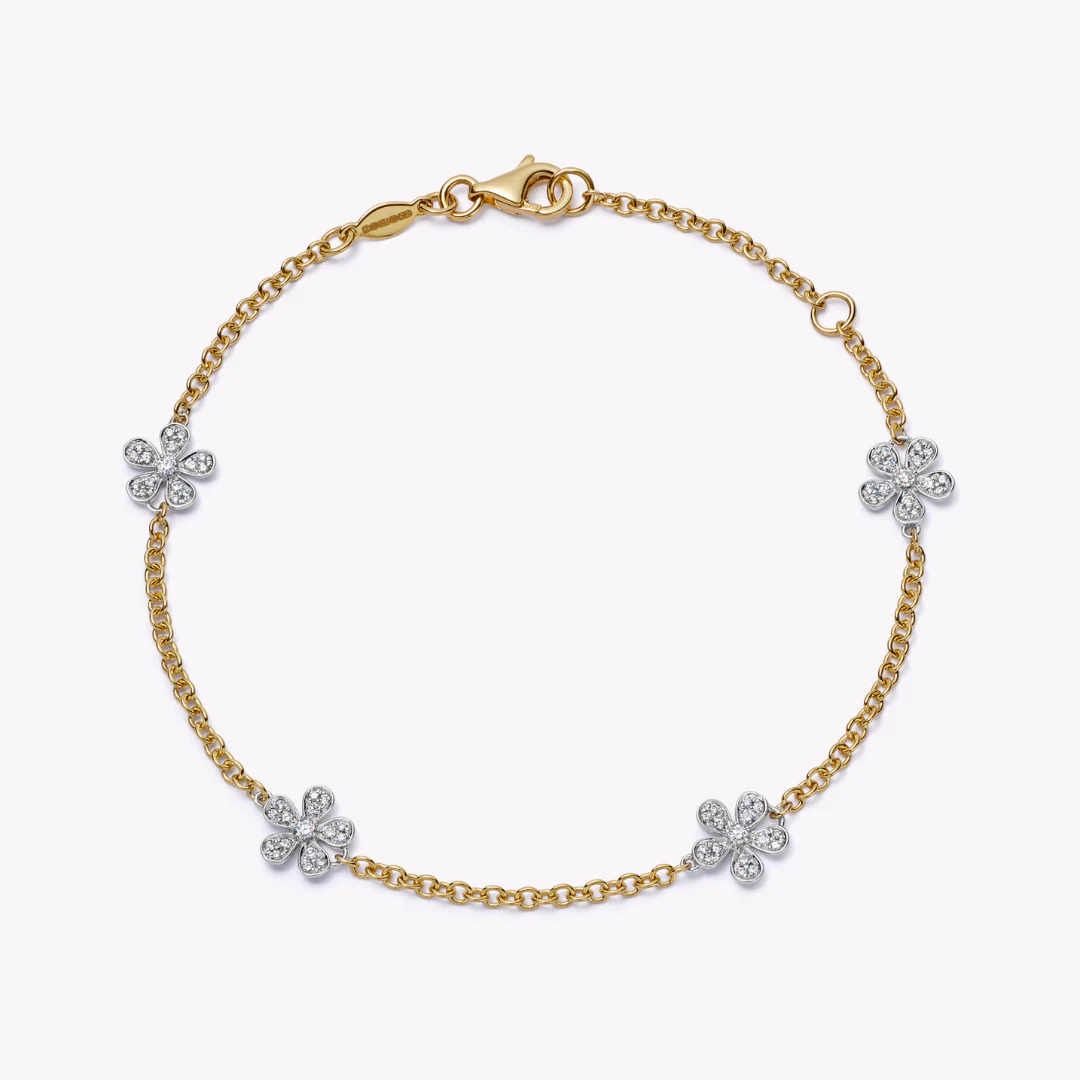 Petals Diamond Mini Multi Flower Bracelet