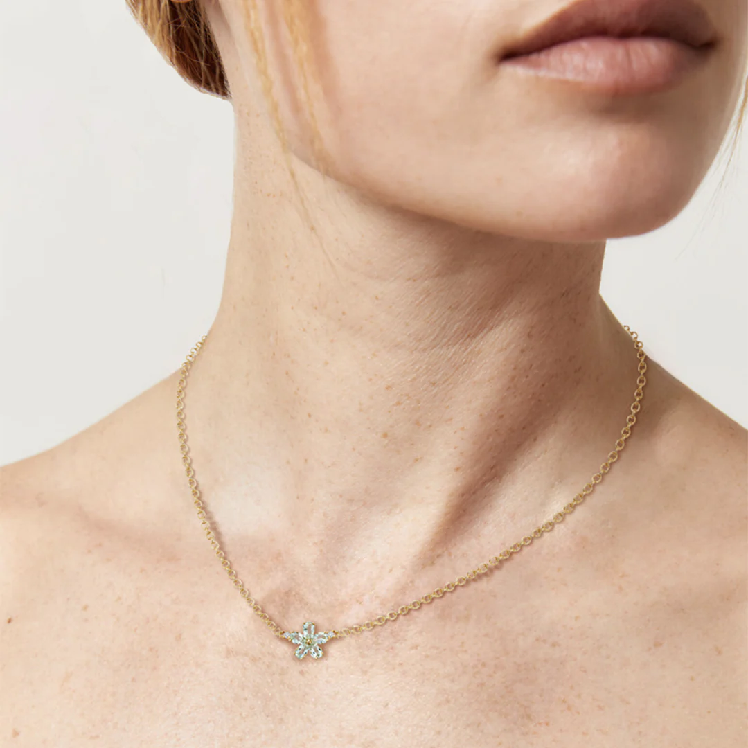 Petals Green Amethyst and Diamond Necklace - Image 2