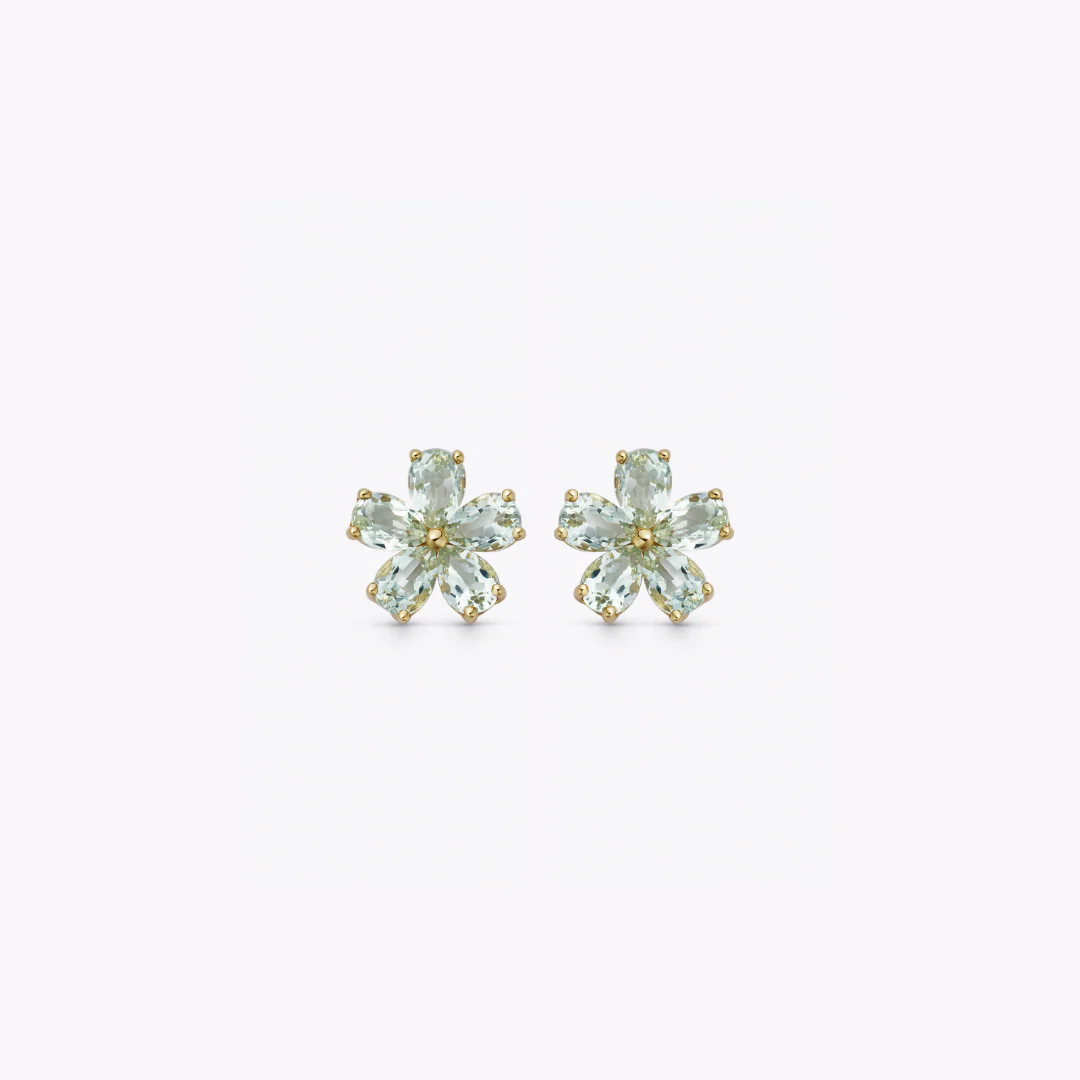 Petals Green Amethyst Studs