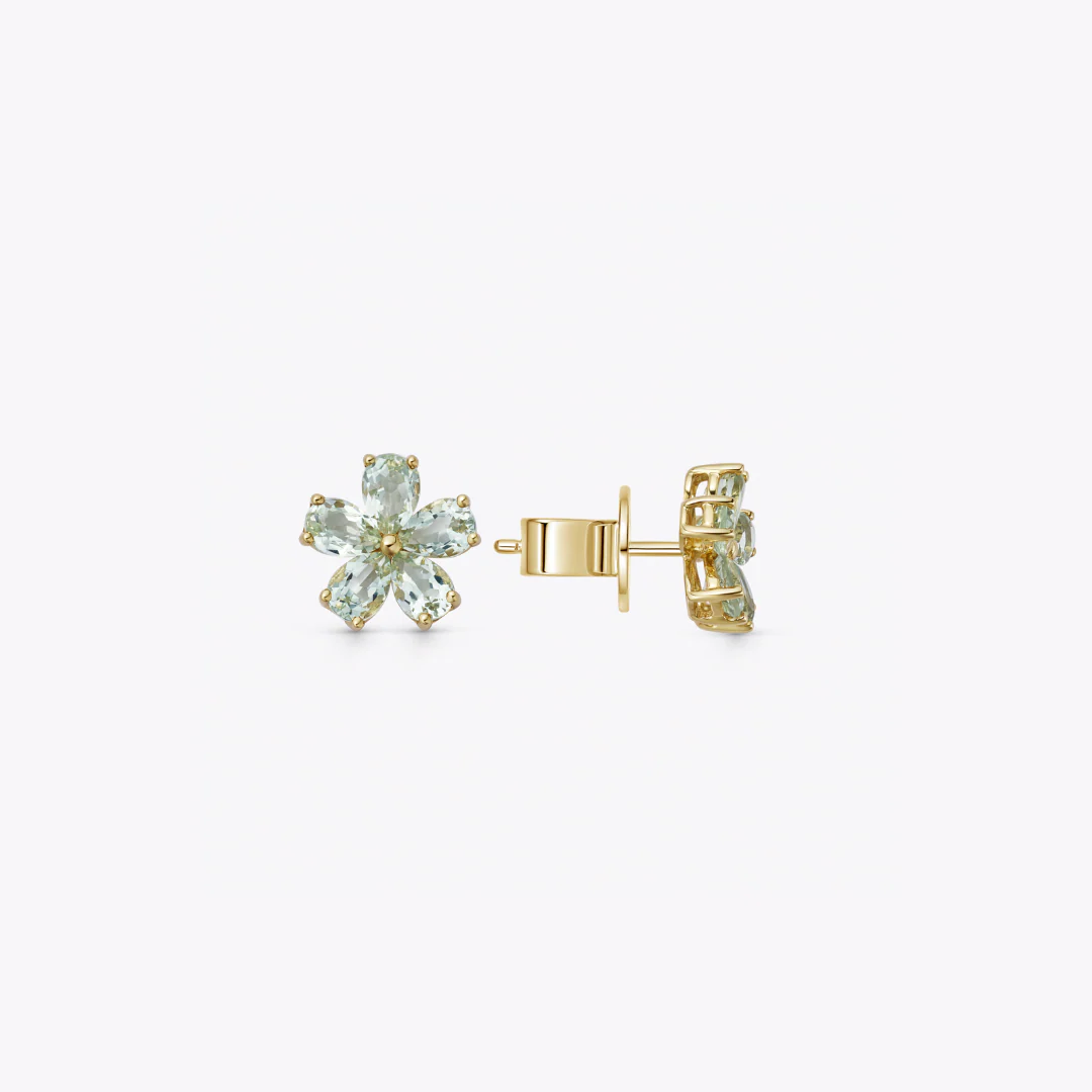 Petals Green Amethyst Studs - Image 2