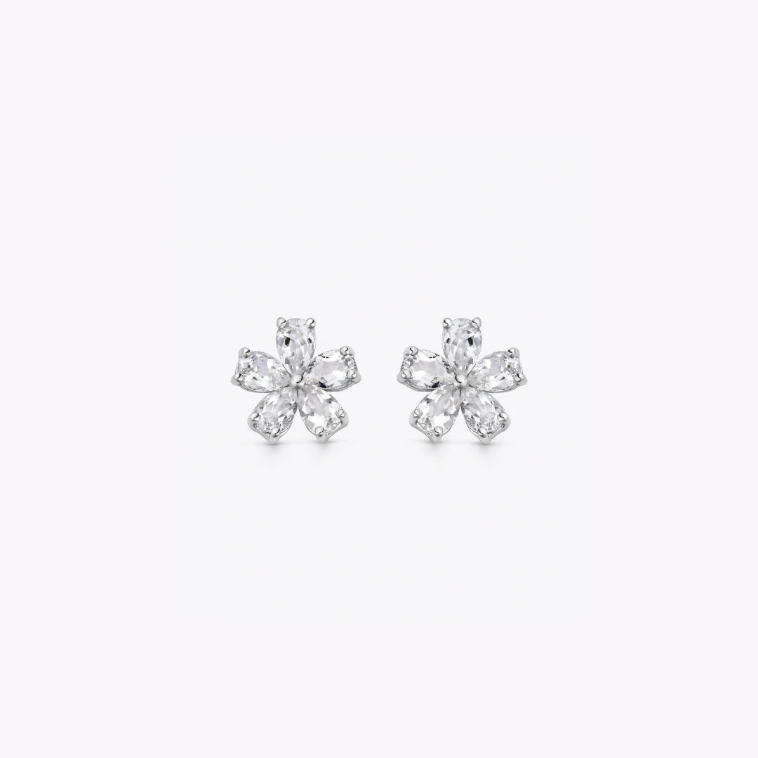 Petals White Topaz Studs