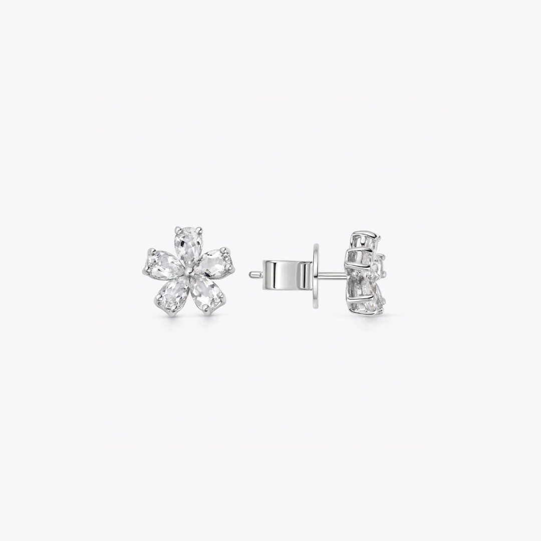 Petals White Topaz Studs - Image 2