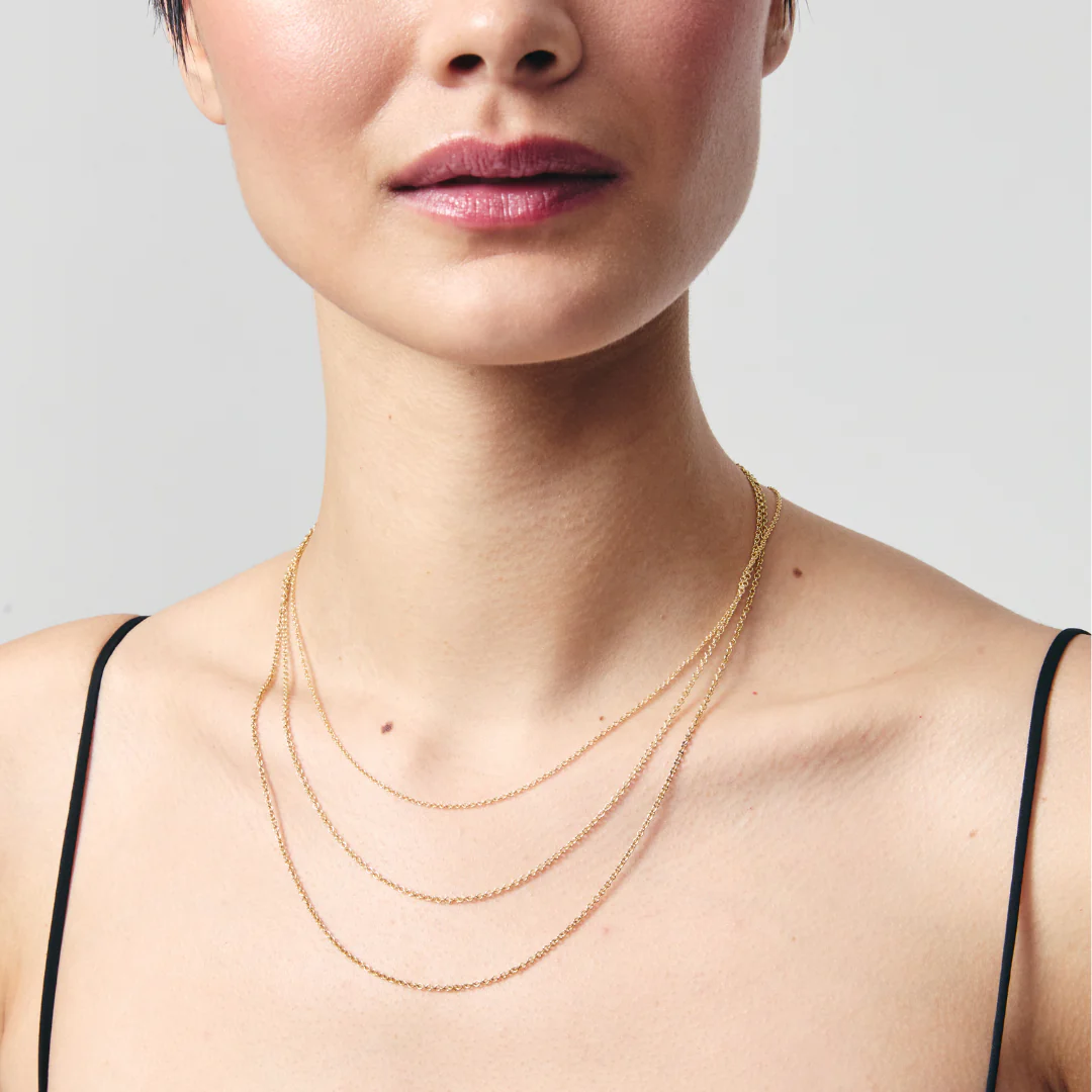 18ct Yellow Gold 18"/16" Close-Tight Trace Chain - Image 3