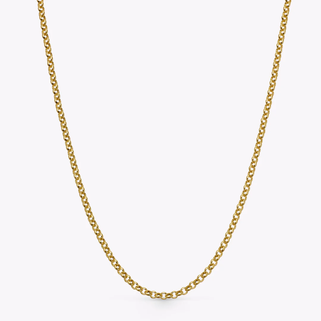 18ct Yellow Gold 22"/20" Light Baby Belcher Chain - Image 3