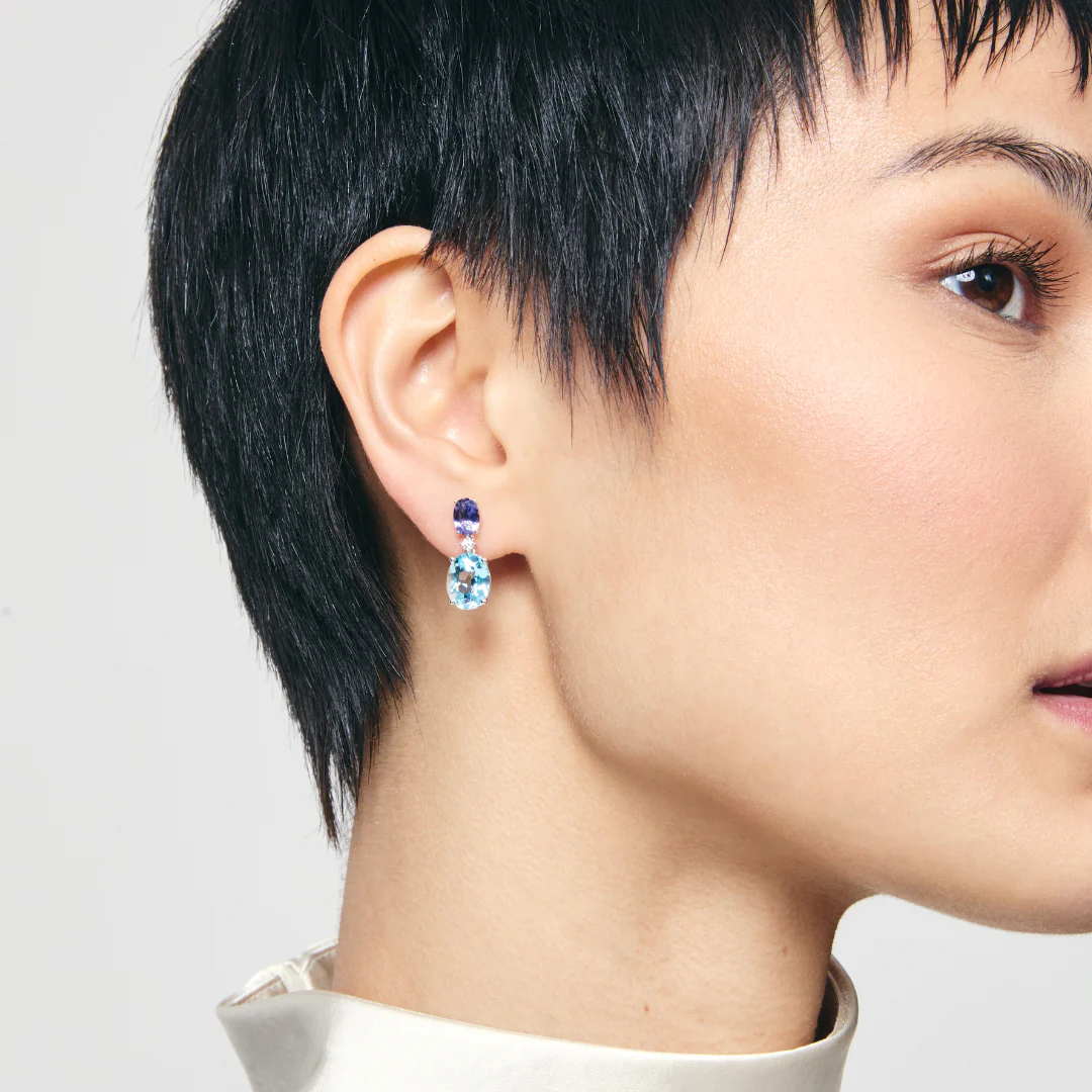 Signatures Blue Topaz and Iolite Earrings - Image 2