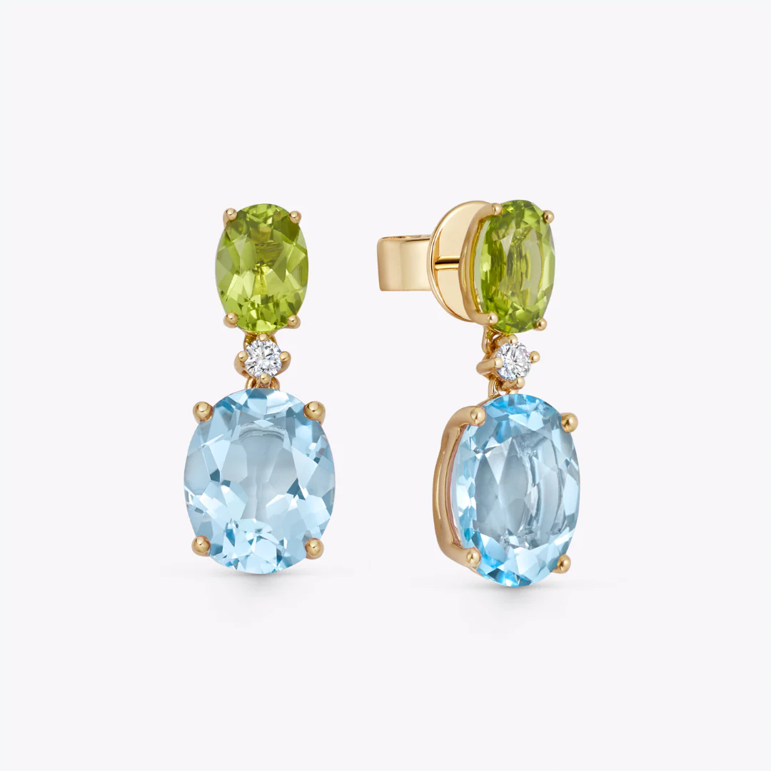 Signatures Blue Topaz and Peridot Earrings - Image 3
