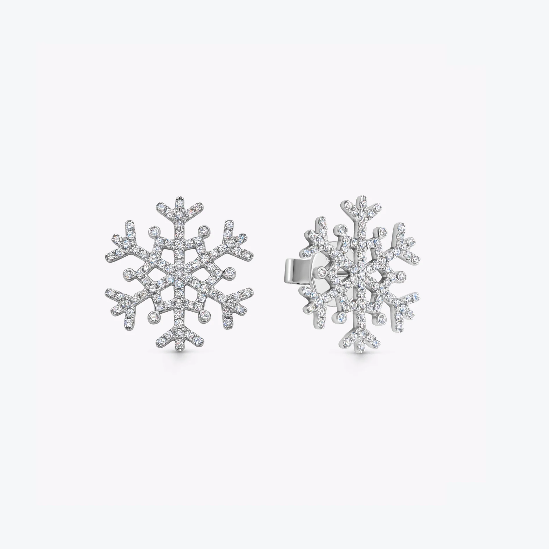Snowflake Diamond Large Stud Earrings - Image 4