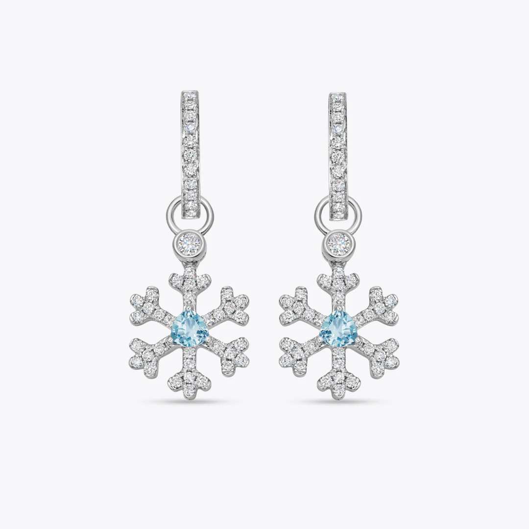 Snowflake Blue Topaz and Diamond Detachable Earrings
