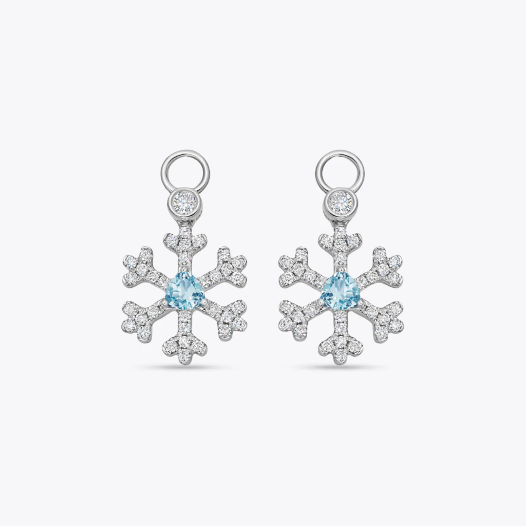 Snowflake Blue Topaz and Diamond Detachable Drops
