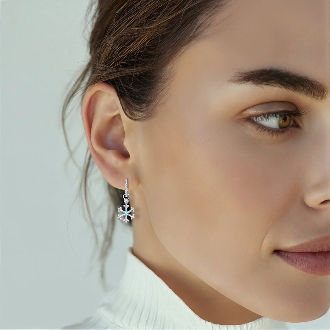Snowflake Blue Topaz and Diamond Detachable Drops - Image 2