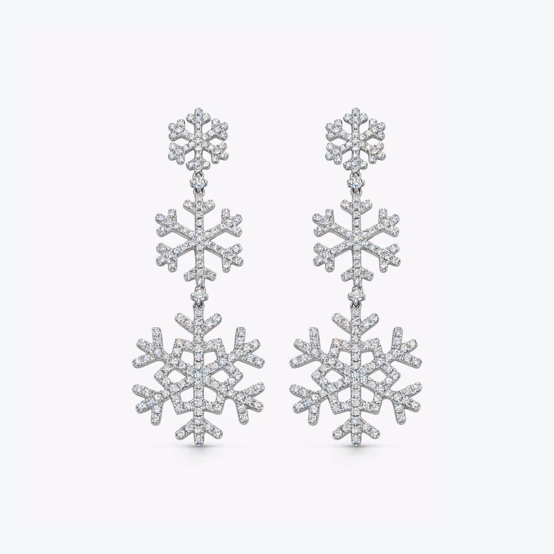 Snowflake Diamond Cascading Earrings