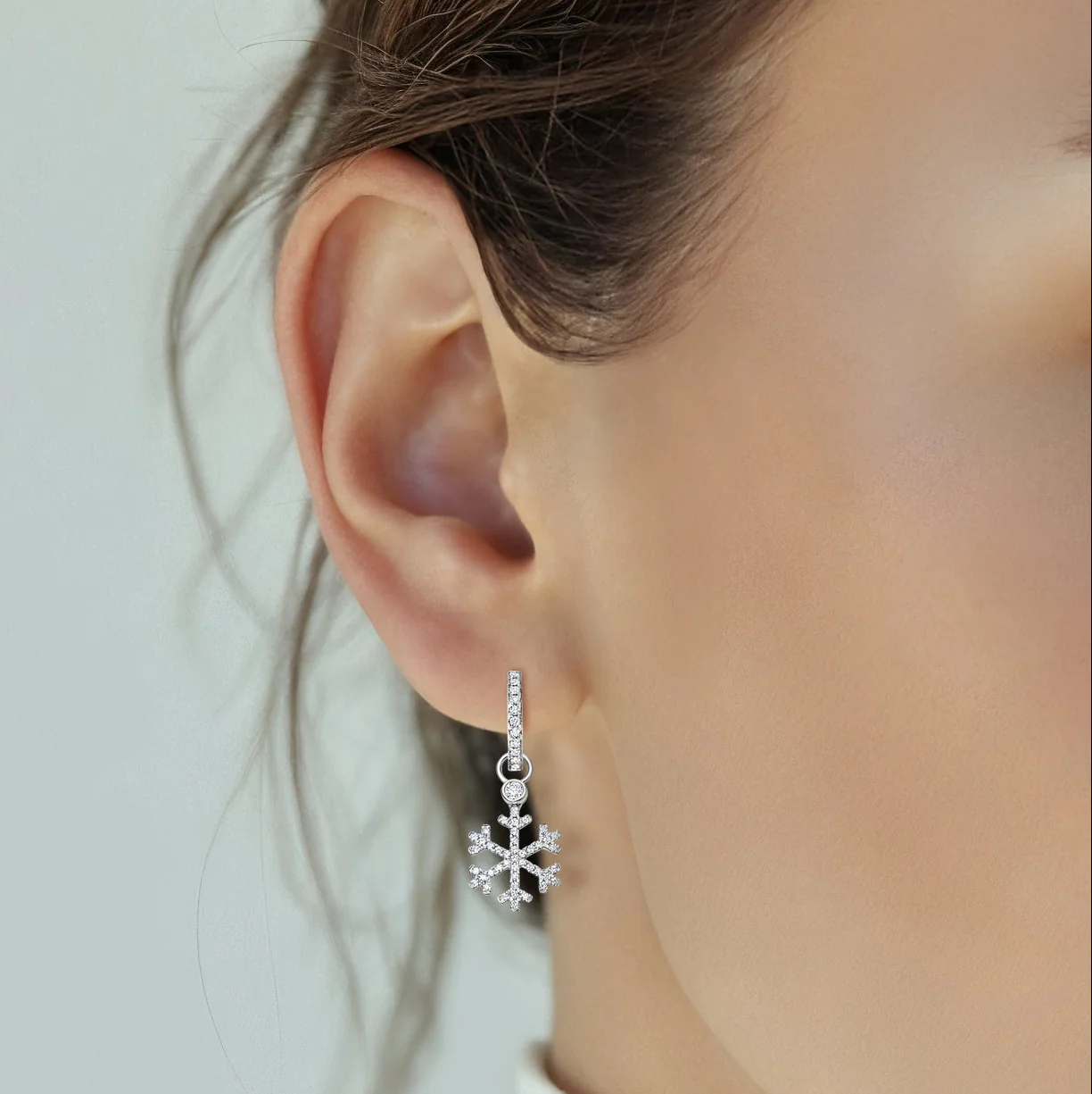 Snowflake Diamond Detachable Earrings - Image 2