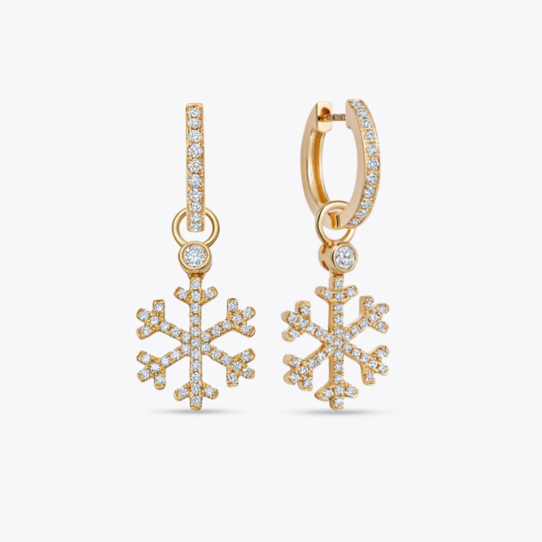 Snowflake Diamond Detachable Earrings - Image 2