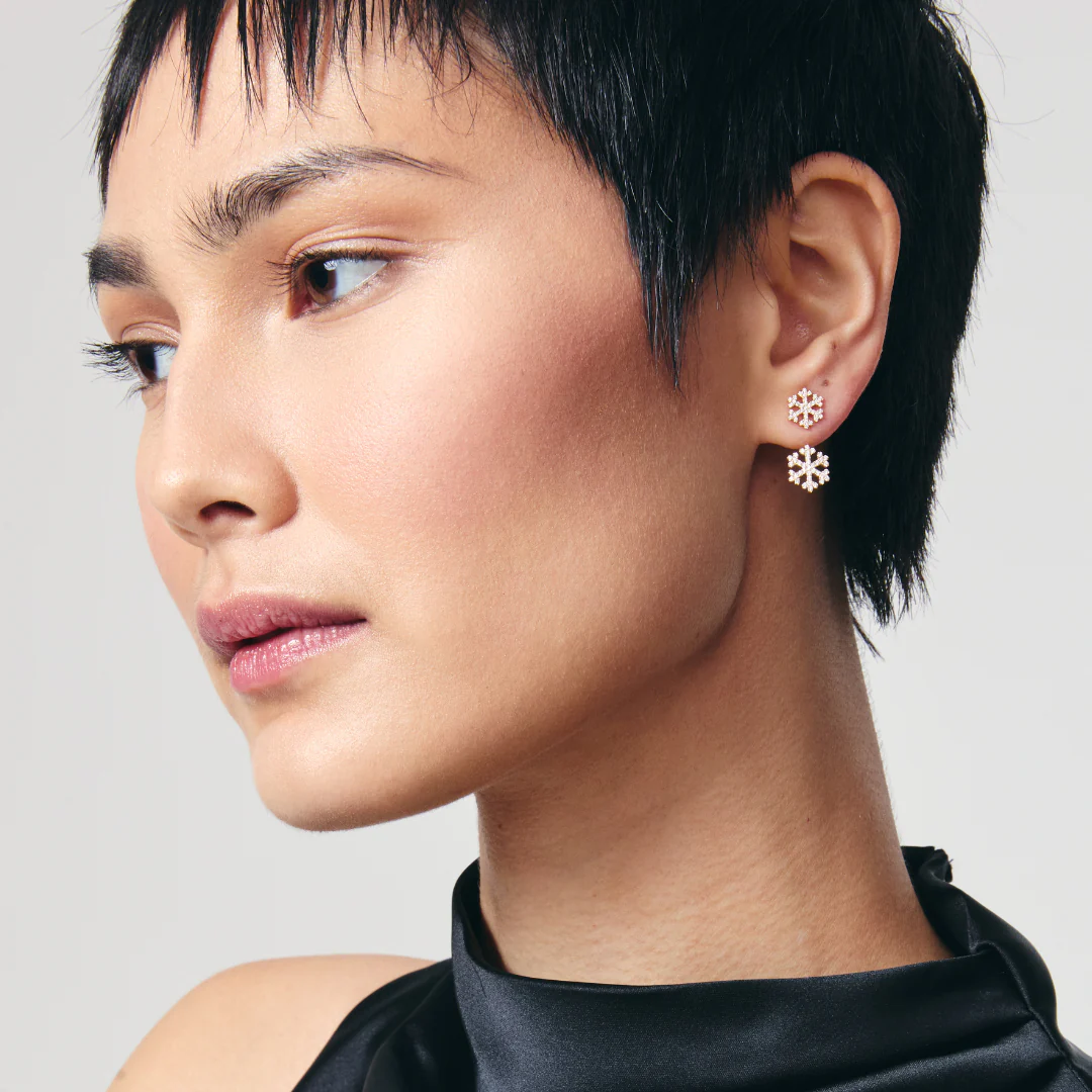 Snowflake Diamond Ear Jackets - Image 2