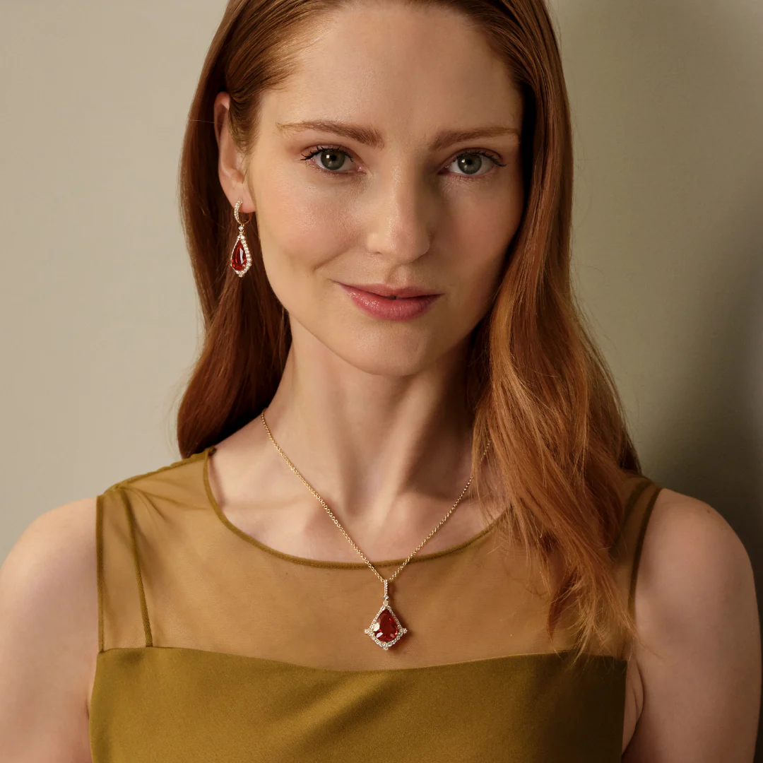 Special Editions Fire Opal and Diamond Frame Earrings - Image 4
