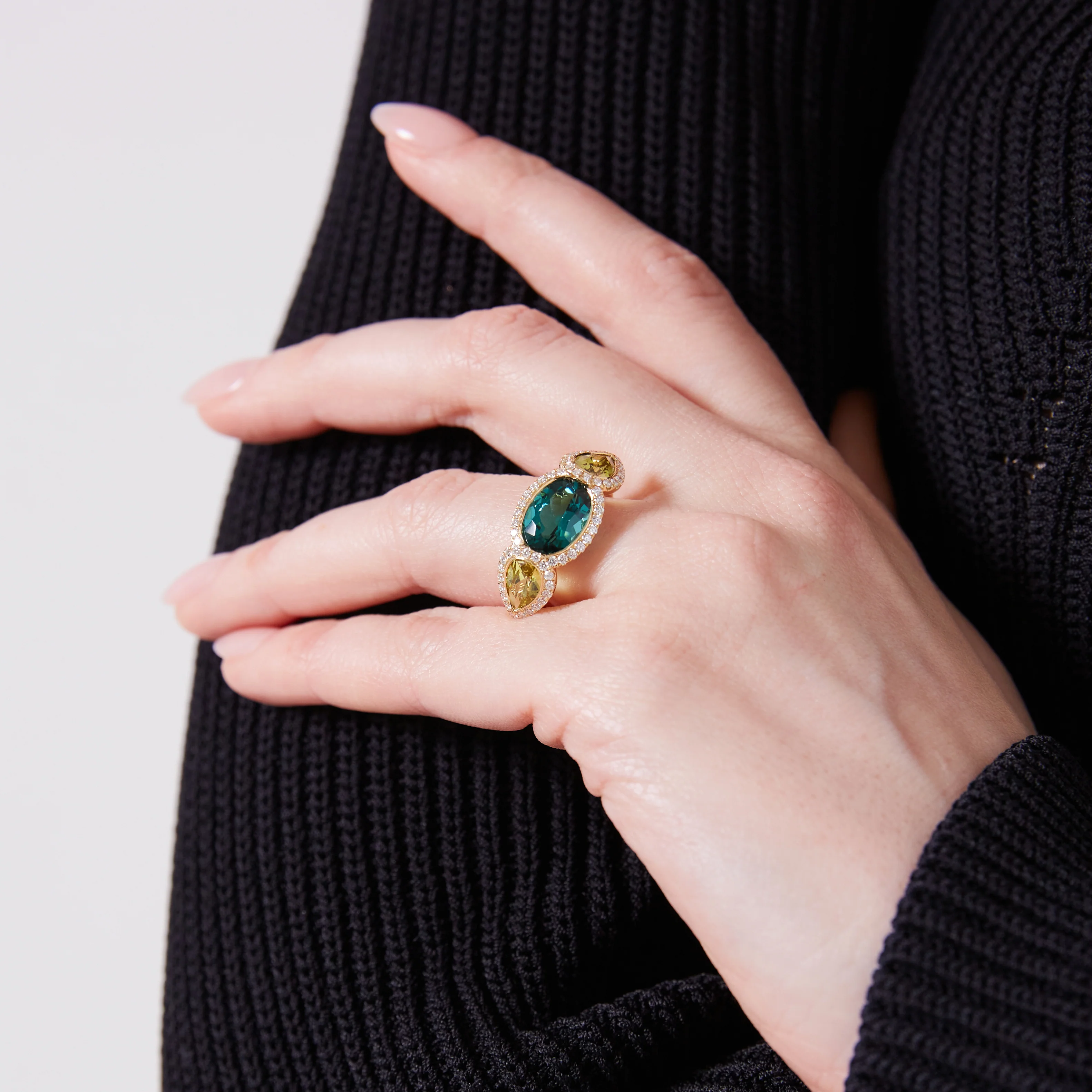 Green Tourmaline and Chrysoberyl Ring - Image 2