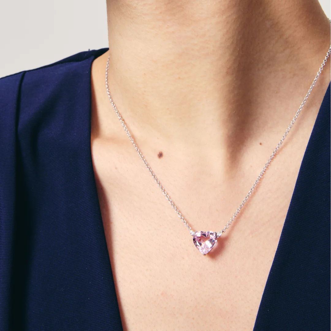 Special Editions Heart Morganite and Diamond Accent Necklace - Image 2