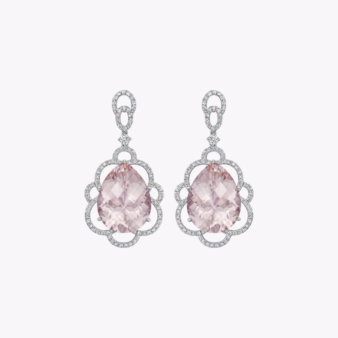 Special Editions Morganite and Diamond Petal Earrings