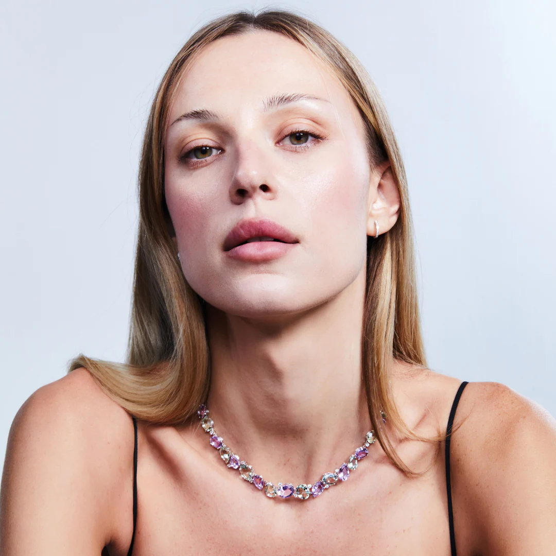 Special Editions Green Amethyst and Lavender Amethyst Collar Necklace - Image 2
