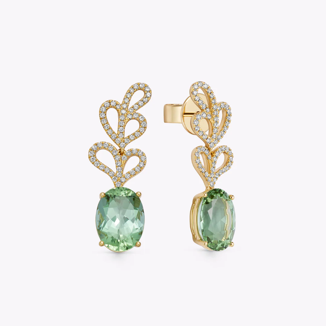 Special Editions Green Tourmaline and Diamond Bloom Earrings - Image 3