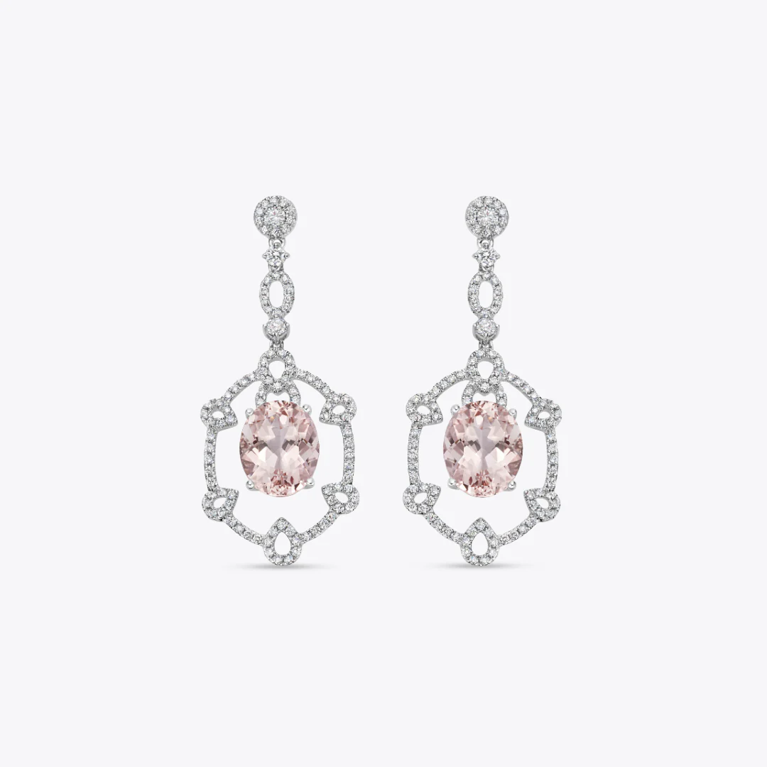 Special Editions Morganite and Diamond Detail Earrings