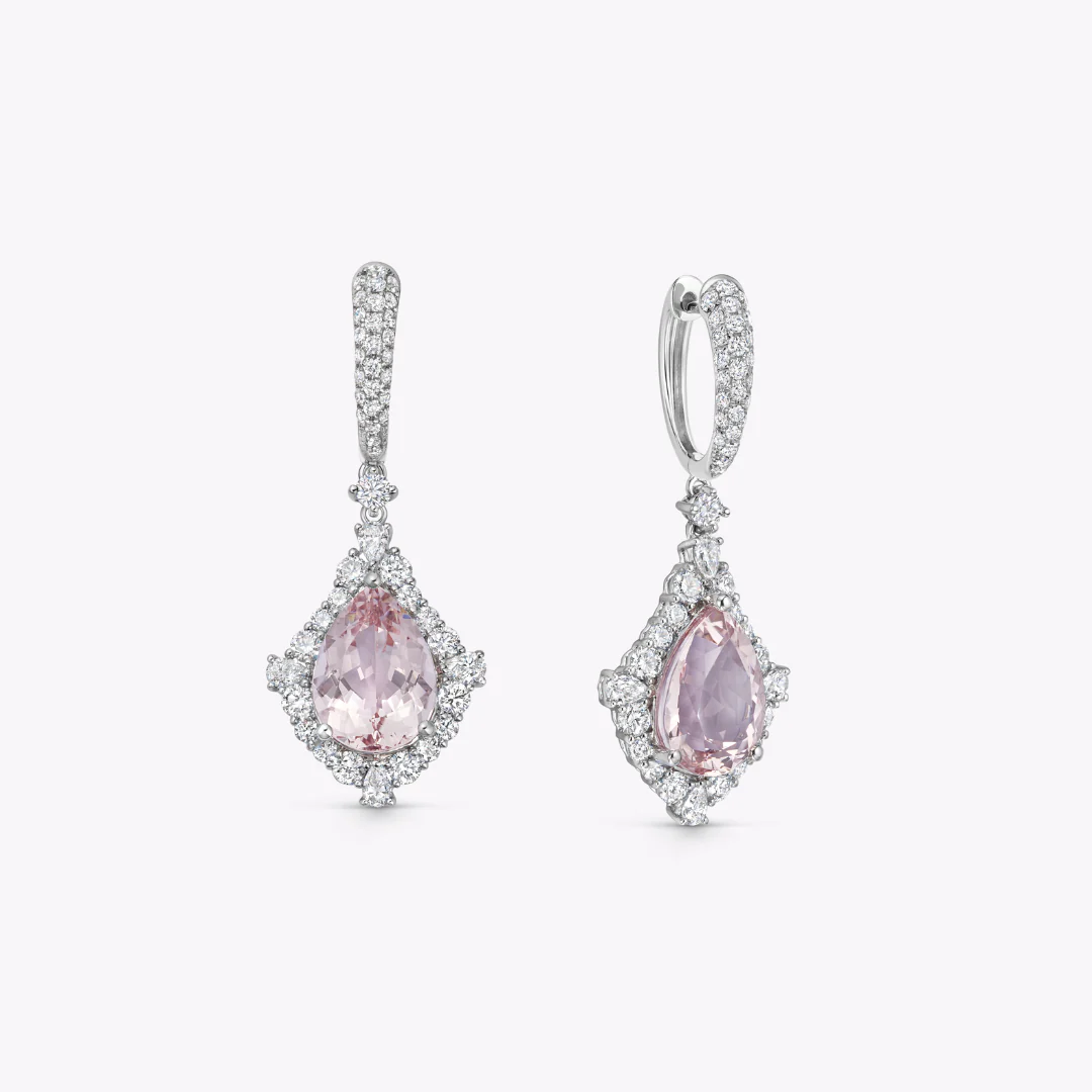 Special Editions Pear Morganite and Diamond Frame Earrings - Image 3
