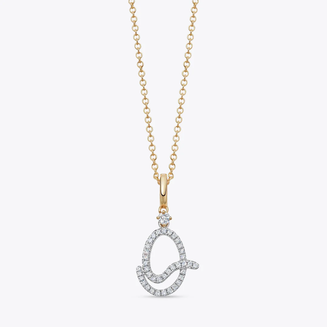 Squiggles "Q" Diamond Pendant