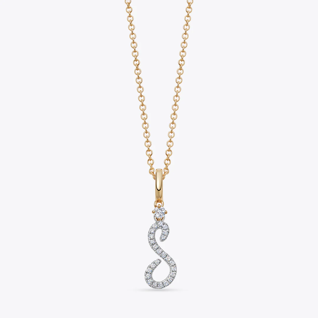 Squiggles "S" Diamond Pendant