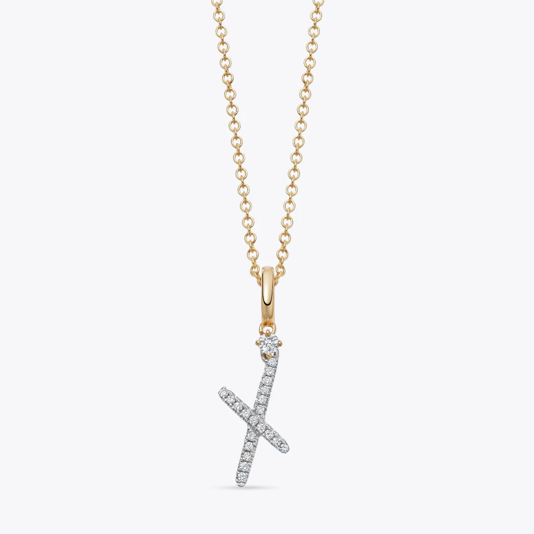 Squiggles "X" Diamond Pendant