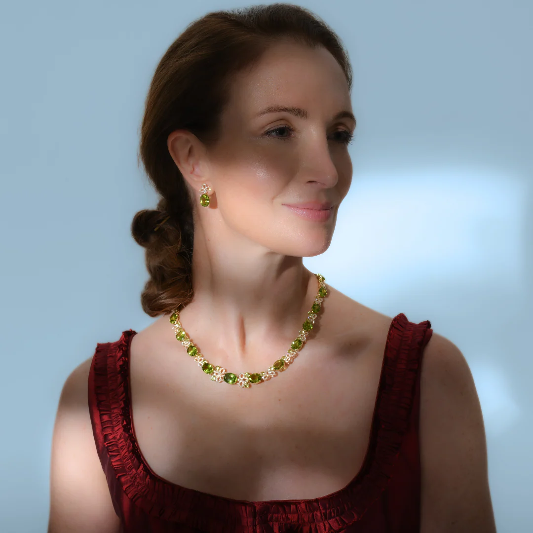 Special Editions Peridot and Diamond Collar Necklace - Image 2