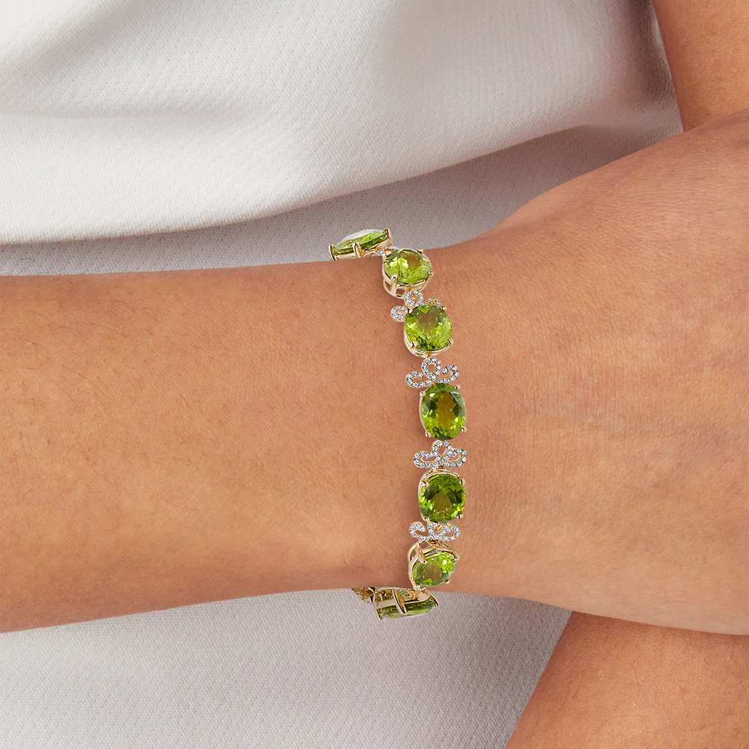 Special Editions Peridot and Diamond Petal Bracelet - Image 3